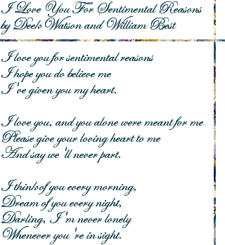 Sentimental Reasons Lyrics